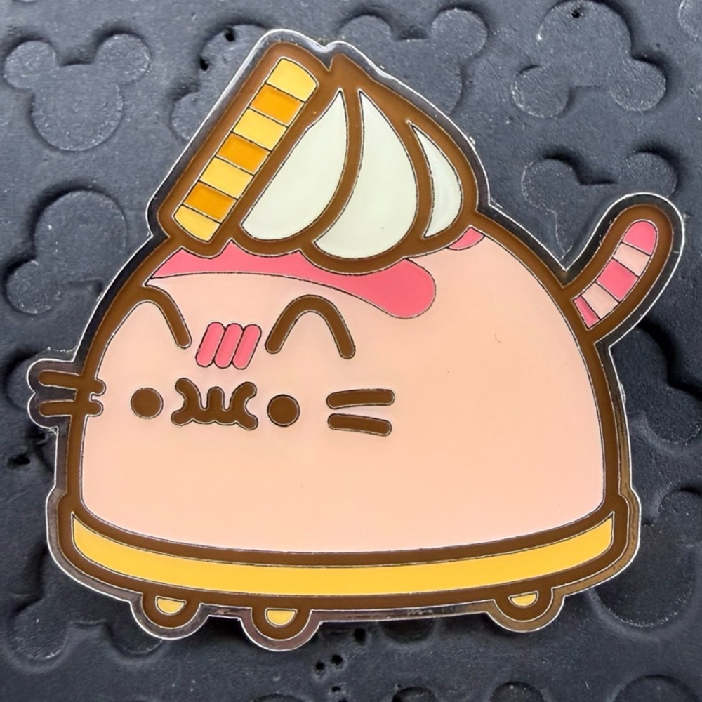 Every day cute pink bonbon pushing the cat as a dessert AUTHENTIC & LICENSED pin